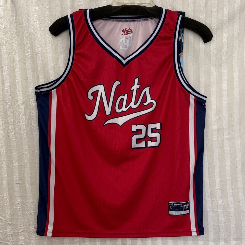 Washington Nationals “Nats” Basketball Jersey, Size L